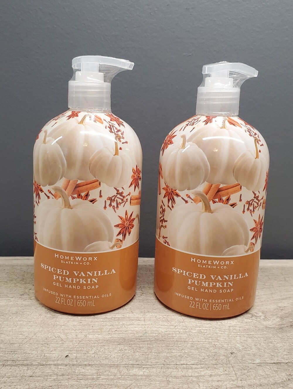 2 new Homeworx Spiced Vanilla Pumpkin hand soap